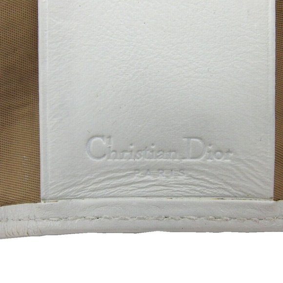DIOR Key Case Trotter Beige White Canvas x Leather Authentic USED - Picture 10 of 10